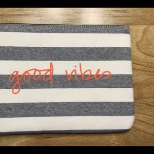 Stella & Dot Stripe Good Vibes Pouch Clutch NWOT